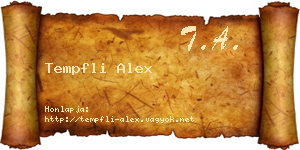 Tempfli Alex névjegykártya